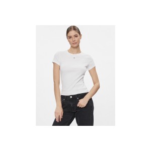 Tommy Jeans Slim Essential Rib Ss T-Shirt Γυναικείο (DW0DW17383 YBR)