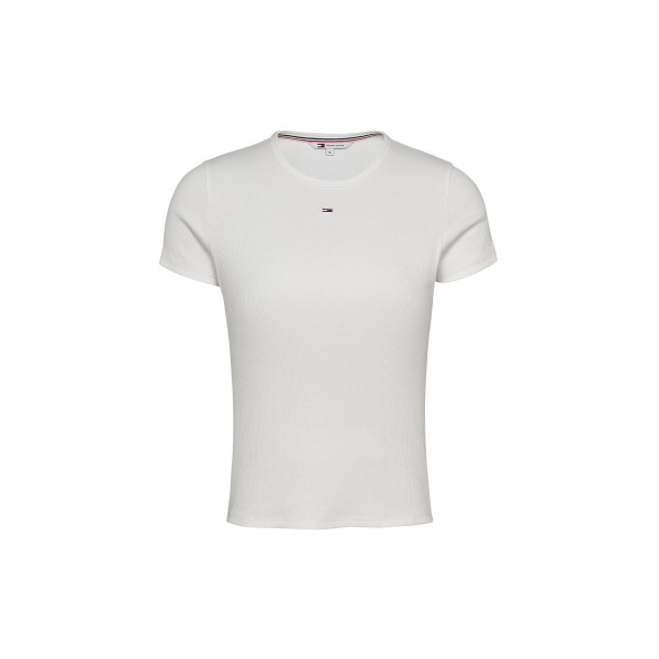 Tommy Jeans Slim Essential Rib Ss T-Shirt Γυναικείο (DW0DW17383 YBR)