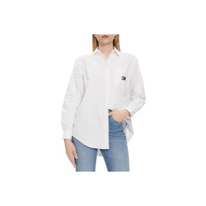 Tommy Jeans Badge Boyfriend Πουκάμισο Μακρυμάνικο Γυναικείο (DW0DW17807 YBR)