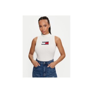 Tommy Jeans Sl Center Flag Mockneck Μπλούζα Αμάνικη Γυναικεία (DW0DW18527 YBH)