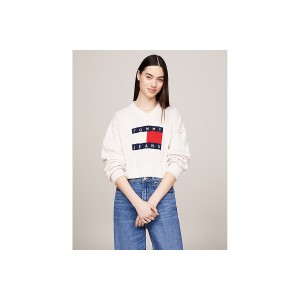 Tommy Jeans Vnck Center Flag Sweater Ext Μπλούζα Πλεκτή Γυναικεία (DW0DW18528 YBH)