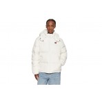 Tommy Jeans Alaska Γυναικείο Puffer Μπουφάν με Κουκούλα Λευκό