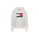 Tommy Jeans Tommy Flag Γυναικείο Φούτερ Με Κουκούλα Εκρού