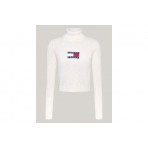 Tommy Jeans Melange Turtleneck Γυναικείο Μακρυμάνικο Φούτερ Εκρού