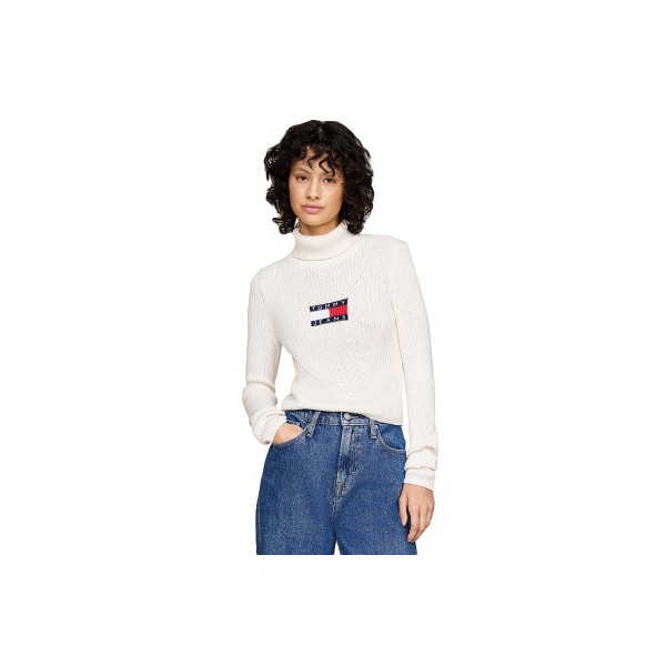 Tommy Jeans Melange Trtlnck Flag Sweater Μπλούζα Με Ψηλό Λαιμό Γυναικεία (DW0DW18678 HCV)