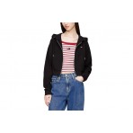 Tommy Jeans Crop Ottoman Γυναικεία Ζακέτα Με Κουκούλα Μαύρη