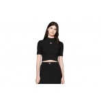 Tommy Jeans Badge Mock Neck Κοντομάνικη Crop Top Μπλούζα