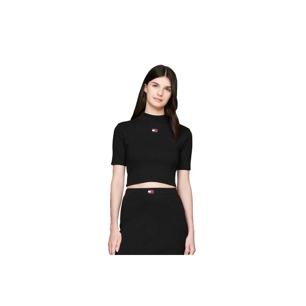 Tommy Jeans Badge Mock Neck Ss Crop Top Κοντομάνικο Γυναικείο (DW0DW19292 BDS)