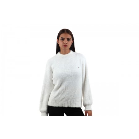 Tommy Jeans Lofty Mockneck Γυναικείο Πουλόβερ Λευκό