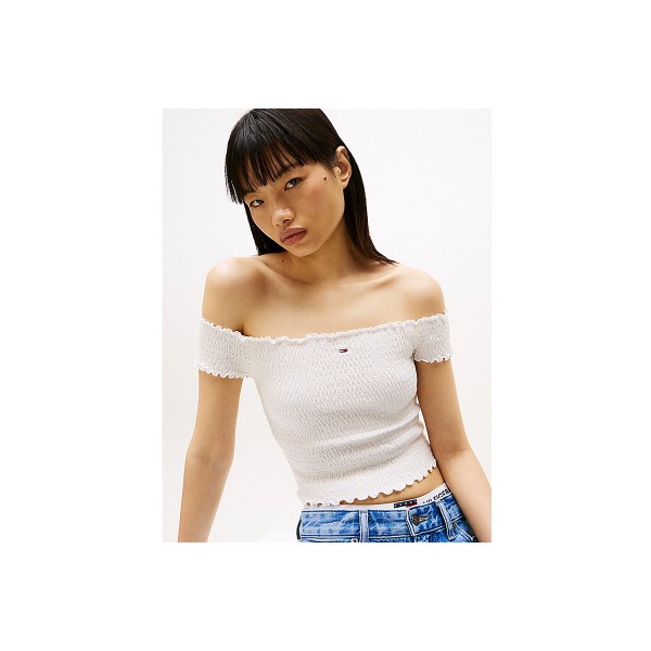 Tommy Jeans Smock Crop Top Κοντομάνικο Γυναικείο (DW0DW20238 YBL)