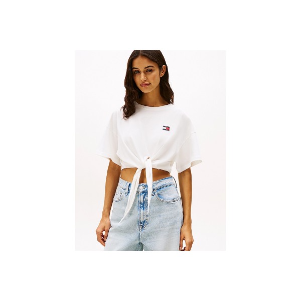 Tommy Jeans Reg Waist Tie Crop Top Κοντομάνικο Γυναικείο (DW0DW20321 YBL)