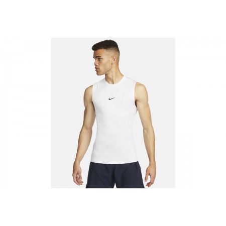 Nike Pro Dri-FIT Ανδρική Αμάνικη Μπλούζα Λευκή