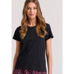 Funky Buddha Γυναικείο Κοντομάνικο T-Shirt Μαύρο