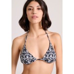 Funky Buddha Γυναικείο Εμπριμέ Μαγιό Bikini Top Μαύρο, Λευκό