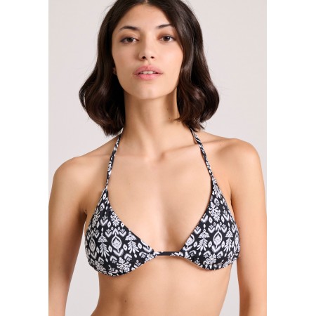 Funky Buddha Γυναικείο Εμπριμέ Μαγιό Bikini Top Μαύρο, Λευκό