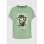 Funky Buddha Γυναικείο Κοντομάνικο T-Shirt Πράσινο