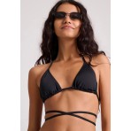 Funky Buddha Γυναικείο Μαγιό Bikini Top Με Κορδόνια Μαύρο