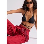 Funky Buddha Γυναικείο Μαγιό Bikini Top Με Κορδόνια Μαύρο