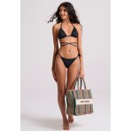 Funky Buddha Γυναικείο Μαγιό Bikini Top Με Κορδόνια Μαύρο