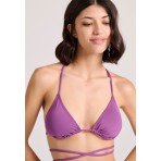 Funky Buddha Γυναικείο Μαγιό Bikini Top Με Κορδόνια Μωβ