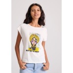 Funky Buddha Γυναικείο Κοντομάνικο T-Shirt Λευκό