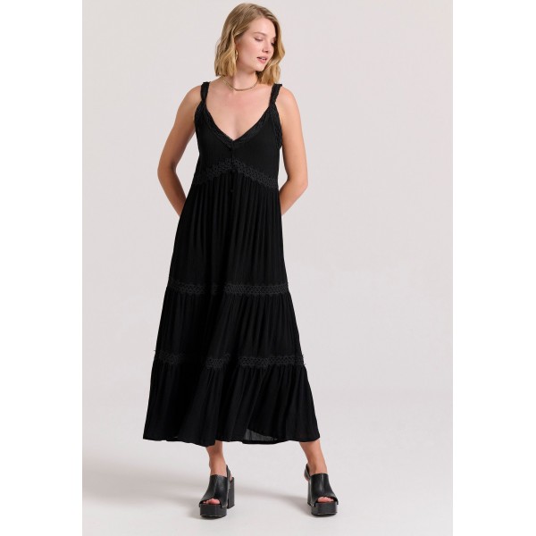 Funky Buddha Φόρεμα Maxi Γυναικείο (FBL009-119-13-BLACK)