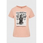 Funky Buddha Κοντομάνικο T-Shirt Σομόν, Μαύρο, Λευκό, Γκρι