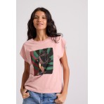 Funky Buddha Γυναικείο Κοντομάνικο T-Shirt Ροζ