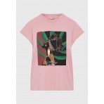 Funky Buddha Γυναικείο Κοντομάνικο T-Shirt Ροζ