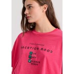 Funky Buddha T-Shirt Γυναικείο (FBL009-139-04-BRIGHT-ROSE)