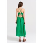 Funky Buddha Φόρεμα Midi Γυναικείο (FBL009-143-13-VIBRANT-GREEN)