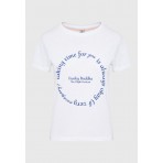 Funky Buddha Γυναικείο Κοντομάνικο T-Shirt Λευκό, Μπλε