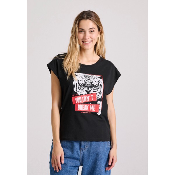 Funky Buddha T-Shirt Γυναικείο (FBL009-160-04-BLACK)