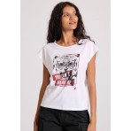 Funky Buddha Γυναικείο Κοντομάνικο T-Shirt Λευκό