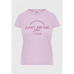 Funky Buddha Γυναικείο Κοντομάνικο T-Shirt Λιλά