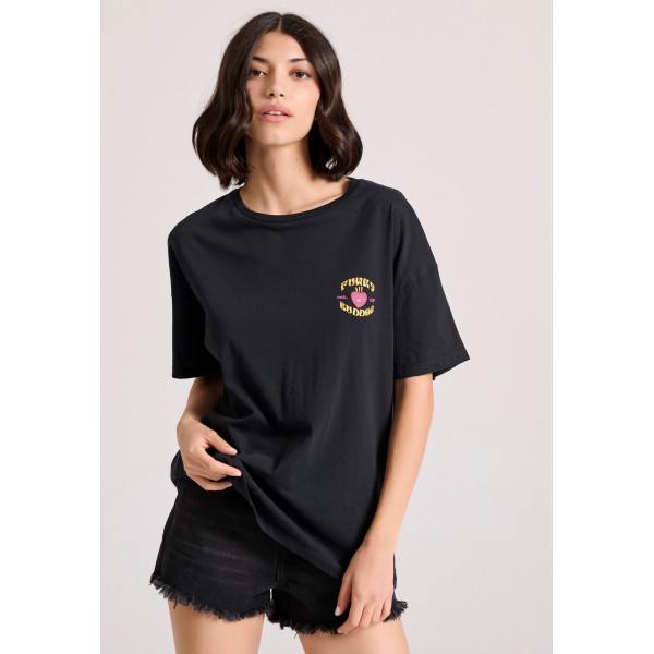 Funky Buddha T-Shirt Γυναικείο (FBL009-166-04-BLACK)