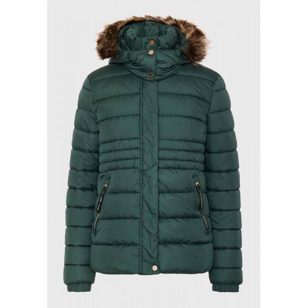 Funky Buddha Μπουφάν Puffer Γυναικείο (FBL010-100-01-DK-GREEN)