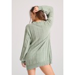 Funky Buddha Φόρεμα Mini Γυναικείο (FBL010-100-13-SAGE-GREEN)