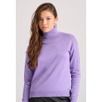 Funky Buddha Γυναικείο Πλεκτό Με Ψηλό Λαιμό (FBL010-102-09-ROYAL-LILAC)