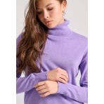 Funky Buddha Γυναικείο Πλεκτό Με Ψηλό Λαιμό (FBL010-102-09-ROYAL-LILAC)