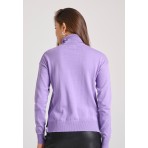 Funky Buddha Γυναικείο Πλεκτό Με Ψηλό Λαιμό (FBL010-102-09-ROYAL-LILAC)