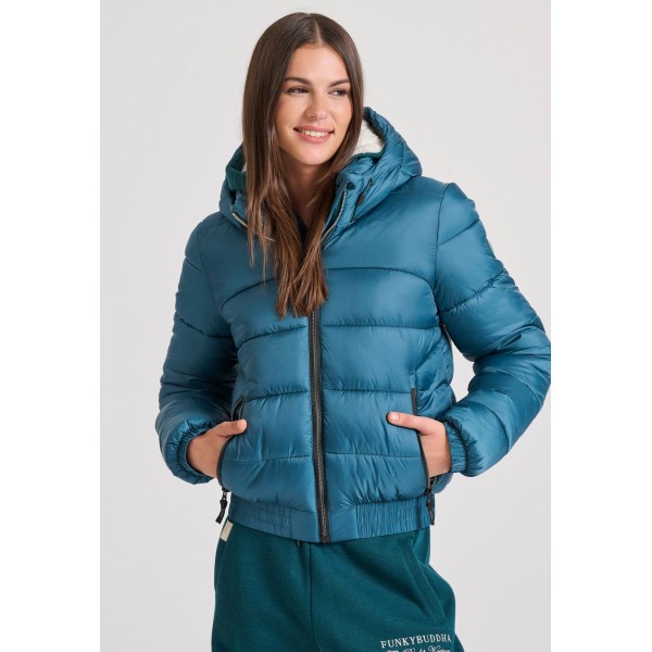 Funky Buddha Μπουφάν Puffer Γυναικείο (FBL010-103-01-DK-MOSS)