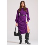 Funky Buddha Γυναικείο Πλεκτό Φόρεμα Μίντι (FBL010-103-13-PURPLE)