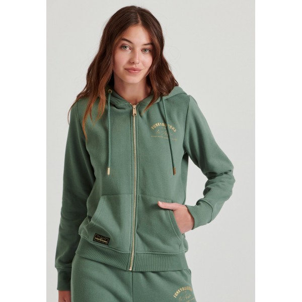 Funky Buddha Ζακέτα Βαμβακερή Γυναικεία (FBL010-106-06-DK-GREEN)