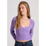 Funky Buddha Γυναικείο Πλεκτό Με ’Νοιγμα V (FBL010-106-09-ROYAL-LILAC)