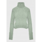 Funky Buddha Μπλούζα Με Ψηλό Λαιμό Γυναικεία (FBL010-107-09-SAGE-GREEN)