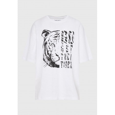 Funky Buddha Γυναικείο Κοντομάνικο T-Shirt Λευκό, Μαύρο