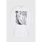 Funky Buddha Γυναικείο Κοντομάνικο T-Shirt Λευκό, Μαύρο