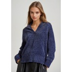 Funky Buddha Γυναικείο Πλεκτό Με ?νοιγμα V (FBL010-110-09-MIDNIGHT-BLUE)