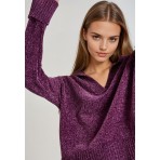 Funky Buddha Γυναικείο Πλεκτό Με ?νοιγμα V (FBL010-110-09-PLUM)